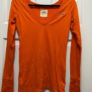 Hollister Bright Orange Long Sleeve Tee